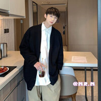 Áo len Cardigan nam phiên bản Hàn Quốc Hợp thời trang dáng rộng màu trơn dệt kim cổ chữ V