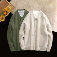 Áo Len Cardigan Nam Phong Cách Hàn Quốc Thời Trang Thanh Niên Phù Hợp Với Màu Sắc Nguyên Chất Lười Phong Cách Dệt Kim
