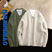 Áo Len Cardigan Nam Phong Cách Hàn Quốc Thời Trang Thanh Niên Phù Hợp Với Màu Sắc Nguyên Chất Lười Phong Cách Dệt Kim