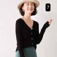 Áo len cardigan nữ màu đen sz XL