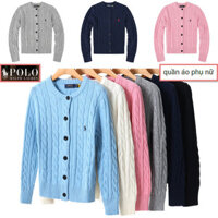 Áo len cardigan nữ RL Ralph Lauren, áo len POLO nữ, tay dài, kiểu dáng cổ điển, mùa thu đông, trang phục nữ