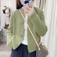 Áo len cardigan nữ vặn thừng khuy to dày dặn Freesize dưới 60kg