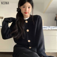 Áo len cardigan nút đen nữ phong cách đại học giản dị áo khoác dệt kim đa năng thủy triều