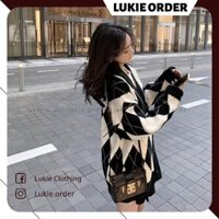 Áo len cardigan quả trám 2 màu kiểu Hàn (Ảnh thật)