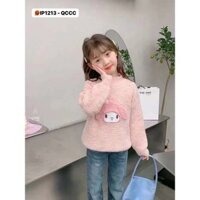 Áo len cho bé gái thời trang trẻ em thu đông phong cách Hàn Quốc hình cô bé tinh nghịch áo len lông thỏ cho bé gái cao c