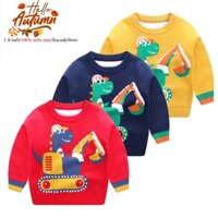 Áo len cho bé trai hai lớp WELLKIDS họa tiết máy múc ngộ nghĩnh siêu ấm mẫu mới 2024