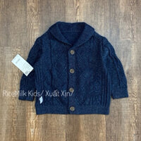 Áo len cho bé trai màu xanh than khuy cài