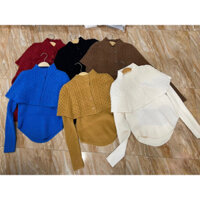 áo len choàng cổ