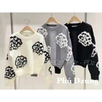 Áo len C.N hoa đính ngọc đẹp mê chuẩn sang xịn mịn hàng QCl1 full tag mác 3 màu