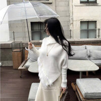 Áo Len Cổ Bẻ Lông Đuôi Tôm HấuFS ❤ Áo Kiểu Nữ Dày Dặn Phong Cách Hàn Quốc NA640