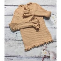 áo len cổ cao tay loe