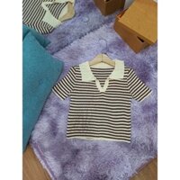 Áo len cổ đức kẻ ngang