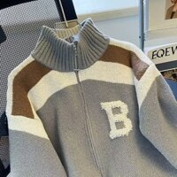 Áo len có khóa kéo thời trang YAZHINIAO với thiết kế chữ đậm