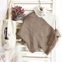 ÁO LEN CỔ LỌ CÁNH DƠI TAY BO VẠT CÁCH ĐIỆU (ẢNH SHOP CHỤP)