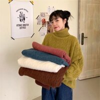 Áo Len Cổ Lọ cAO Tay Dài Dáng Rộng Nữ Nhiều Màu Thời Trang Mùa Đông Hàn Quốc Dày Dặn Siêu Ấm Đủ Size