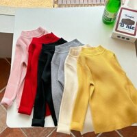 Áo len cổ lọ cho bé trai và bé gái, Áo ấm trẻ em 9m-5 tuổi mềm mịn phong cách Hàn Quốc đanh sợi không bai xù