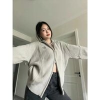 Áo Len Cổ Lọ Dáng Rộng Thêu Họa Tiết Phong Cách Nhật Bản Thời Trang Thu Đông Cho Nữ