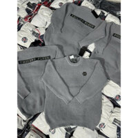 Áo len cổ tròn chữ sắt philipp logo trước sau chữ dải