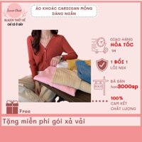 Áo len cổ V mỏng, áo cardigan nữ croptop 3 khuy freesize ulzzang Junnie Closet