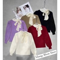 ÁO LEN CỔ VOAN NƠ LỆCH QUẢNG CHÂU