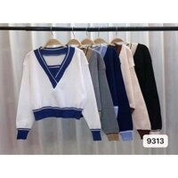Áo len croptop nữ dệt kim thu đông