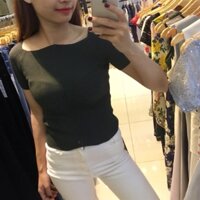 Áo len croptop xanh rêu