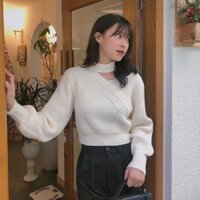 Áo len cut out cổ siêu xinh, quyến rũ VANOS