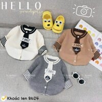 Áo len dài tay cà vạt bé trai size từ 70-100