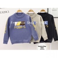 Áo Len Dài Tay Cao Cấp Bé Trai Từ 6-10 Tuổi Chất Len Cotton Co Giãn 4 Chiều Size 20-35 Kg