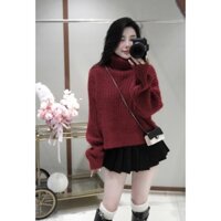 Áo Len Dài Tay Cổ Lọ Một Màu Trơn Basic Dáng Rộng QCCC Cao Cấp