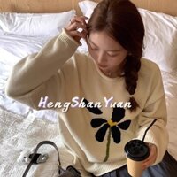 Áo Len Đan Tay Dài Kiểu Hàn Quốc Thời Trang Cho Nữ