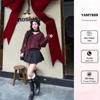 Áo Len Đan Ziczac Kèm Dây Hoa Cài Cổ Màu Sắc Trẻ Trung Tôn Da m610 - Yamy888