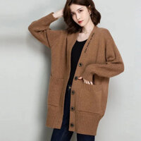 Áo len dáng dài nữ, Áo khoác len cardigan nữ from rộng túi hộp phong cách hàn quốc