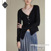 Áo len dệt kim áo khoác mỏng dài tay