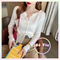 Áo Len Dêt Kim Gân, Áo Khoác Cardigan Cổ V Nút Cài Dáng Lỡ Tay Dài  Kiểu Dáng Đơn Giản Dễ Phối Đồ hàng Qccc | Bé Tiu