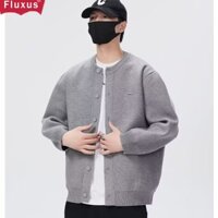 Áo len dệt kim nam màu trơn giản dị Hàn Quốc Áo len đa năng tối giản