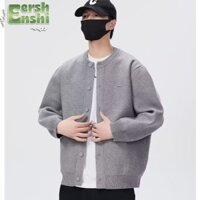 Áo len dệt kim nam màu trơn giản dị Hàn Quốc Áo len đa năng tối giản