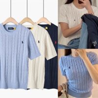Áo len dệt kim nữ POLO Ralph Lauren, áo len ngắn tay, áo len cổ tròn, áo len thời trang