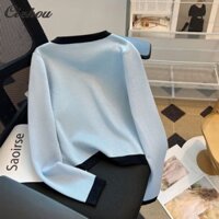 Áo len dệt kim phong cách cổ điển dành cho nữ tính khí cao cấp Áo len dài tay hoang dã