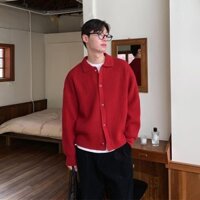Áo Len Đỏ Dệt Kim Áo Len Nam Thu Đông Đậm Xanh Ve Áo Dệt Kim Dệt Kim Áo Cardigan Áo Rời Lười Sw36%