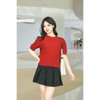 Áo len đỏ  tay lỡ cổ tròn bo gấu AL6318DO