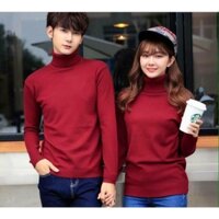 Áo len đôi cổ lọ màu đỏ đô mặc Noel