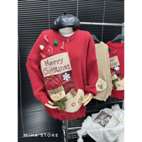 Áo Len đôi giày đính nổi Noel siêu cute, chất Len mềm mịn dày dặn, Freesize trẻ trung hot trend - MIMI STORE