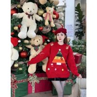 Áo len form rộng hình cây thông Noel hàng QC TOMBI SHOP