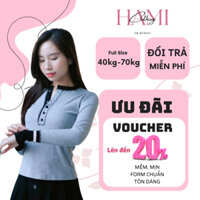 Áo len ghi phối đen chất len tăm tiêu Hàn quốc - Hami Clothings