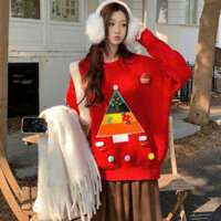 Áo len giáng sinh nổi bật, cây thông đầy màu sắc (mẫu 8)