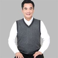 Áo len gile nam trung niên BNP - Xám đậm 2XL