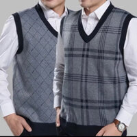 Áo len gile nam trung niên lót lông tặng ông tặng bố siêu ấm