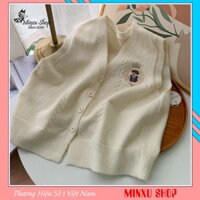 Áo Len Gile Nữ Cài Khuy Thêu HUY HIỆU Chất Len Thỏ Đanh Dày Hàng QC Minxu Shop GL18K