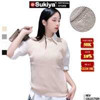 Áo Len Gile Nữ Cổ Tròn SUKIYA Dệt Cốt Ngô Nổi Đẹp Chất Liệu Sợi Len Lông Thỏ Cao Cấp AL55
